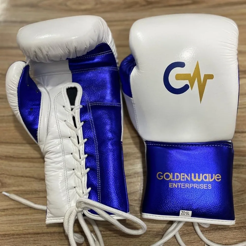 Leather Boxing Gloves for Fight and Training goldenwave