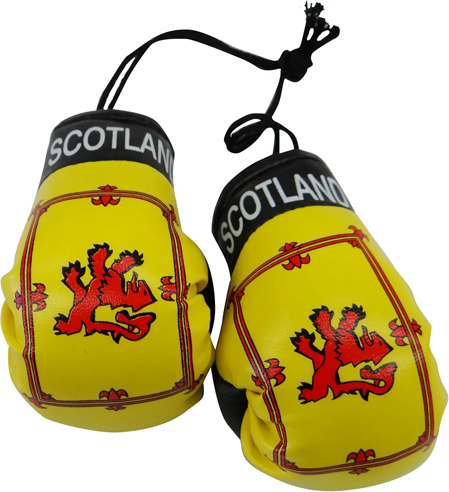 Scotland Lion Rampant Country Flag Mini Boxing Gloves to Hang Over Your Automobile Mirror New