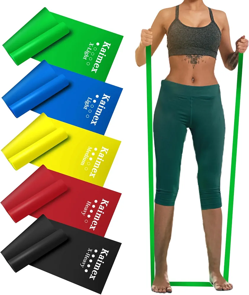 Resistance Bands Exercise Bands Workout Bands Elastic Bands Stretch Bands Physical Therapy Tension Bands Fitness for Women Working Out Yoga 5 Pack