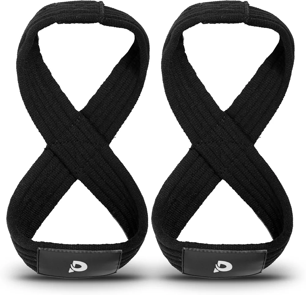 Daisen Heavy-Duty Figure 8 Lifting Straps for Deadlifts, Powerlifting, and Strength Training – Reinforced Grip Support for Maximum Control and Wrist Stability – Ideal for Weightlifters and Gym Enthusiasts (Pair)