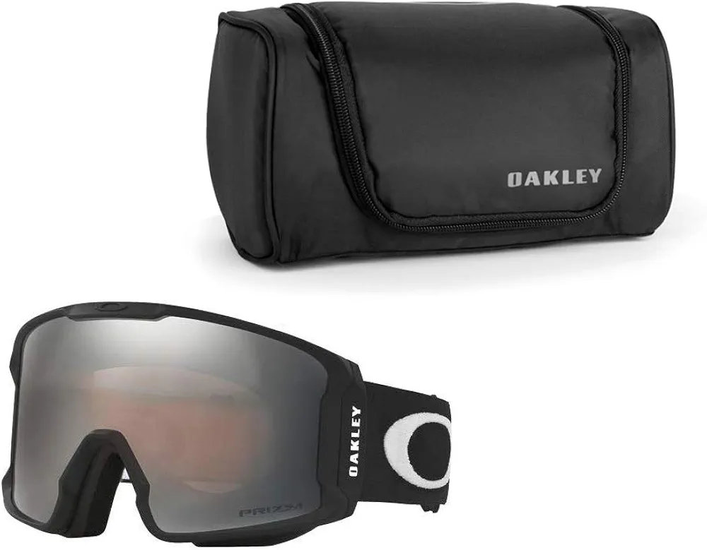 Oakley Line Miner Snow Goggle (Matte Black Frame/Prizm Black Iridium Lens) with Large Goggle Soft Case