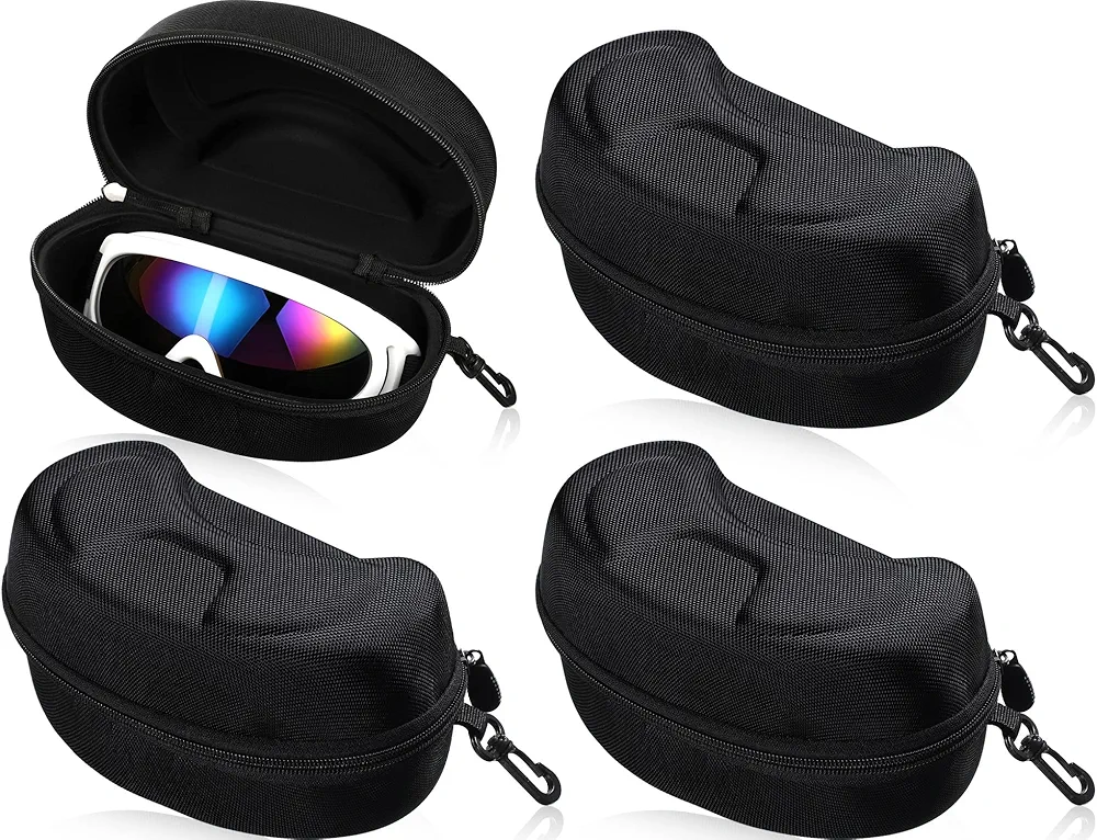 4 Pcs Winter Ski Snowboard Goggles Box Big Hard Sports Glasses Case Sports Glasses Storage Holder Hard EVA Protection Carrying Case Shell Storage Case for Snow Sport