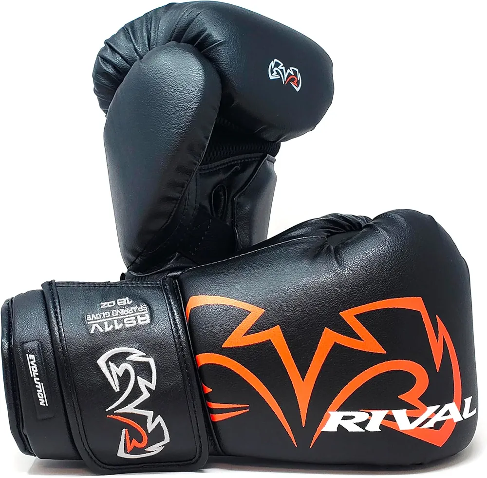 RIVAL Boxing RS11V Evolution Sparring Gloves, Extra-Thick 2” Padding, V-Strap Wrist Lock 2 System, Large Hand Compartment, and 15 Degree Angle Cuff