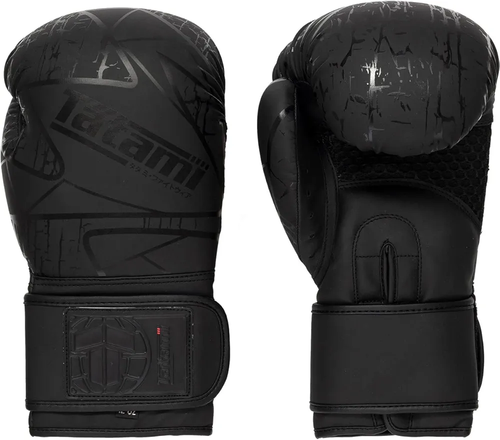 Tatami Fightwear Obsidian Hook and Loop Training Boxing Gloves - Black
