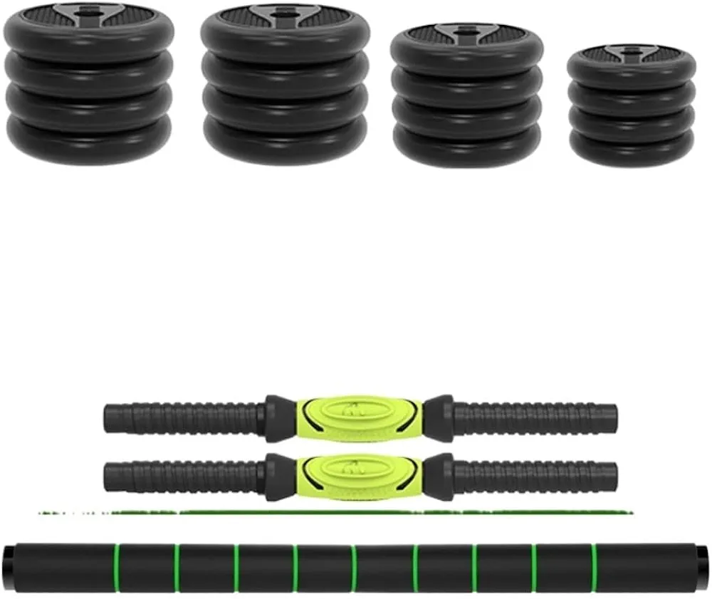 Fitness Equipment Processed Gripper Dumbbell Men's Gym Home Detachable Barbell Rubber-coated Adjustable Weight Beginner Set Fitness Dumbbells(20KG)