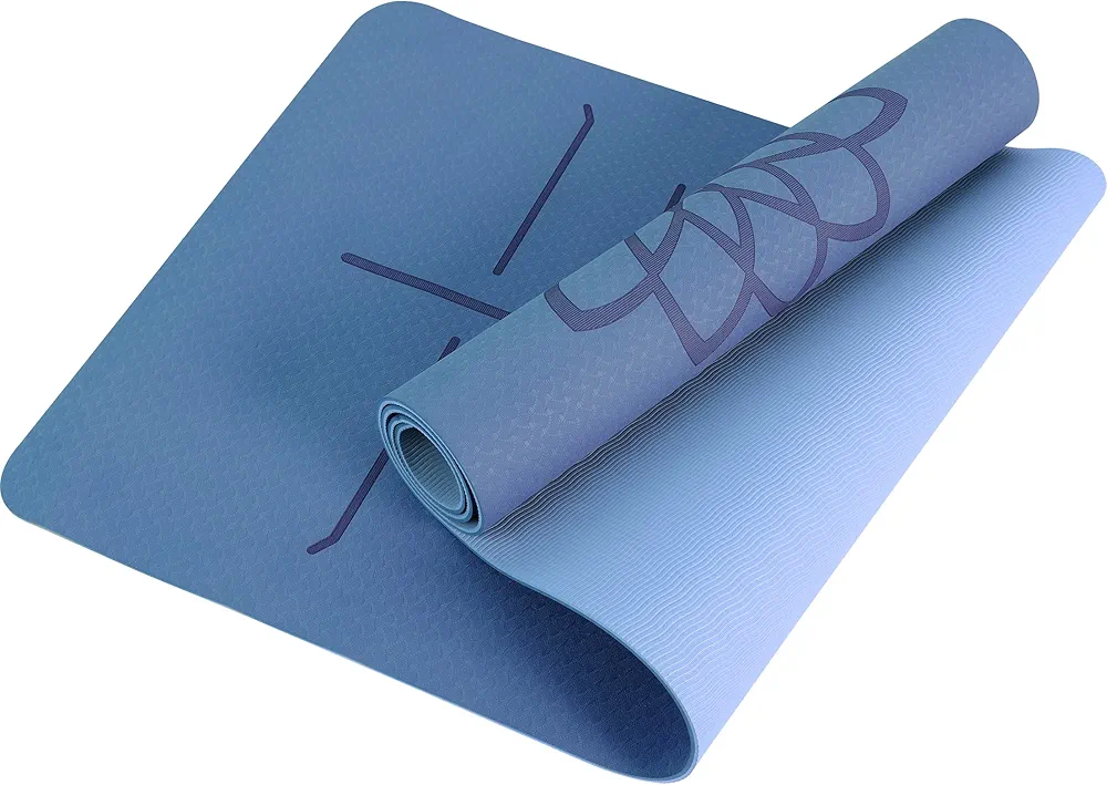 Mat Block Yoga Mat with Non-Slip 1/4'' Thick Anti-Tear, High Density TPE Eco-Friendly Foam Material for Home, Pilates and Floor Exercises & Fitness