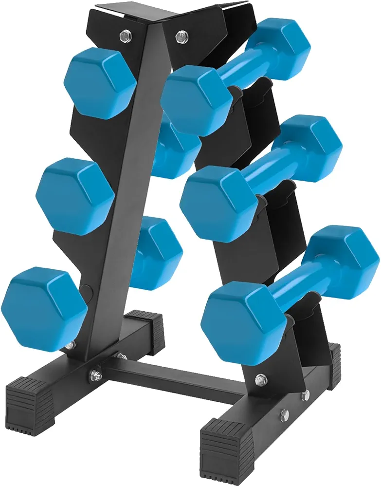 3 Tier Dumbbell Racks Dumbbell Storage Rack Heavy Duty Dumbbell Rack Stand A-frame 176LBS Weight Rack Dumbbells Storage Shelf Strength Training Dumbbell Racks