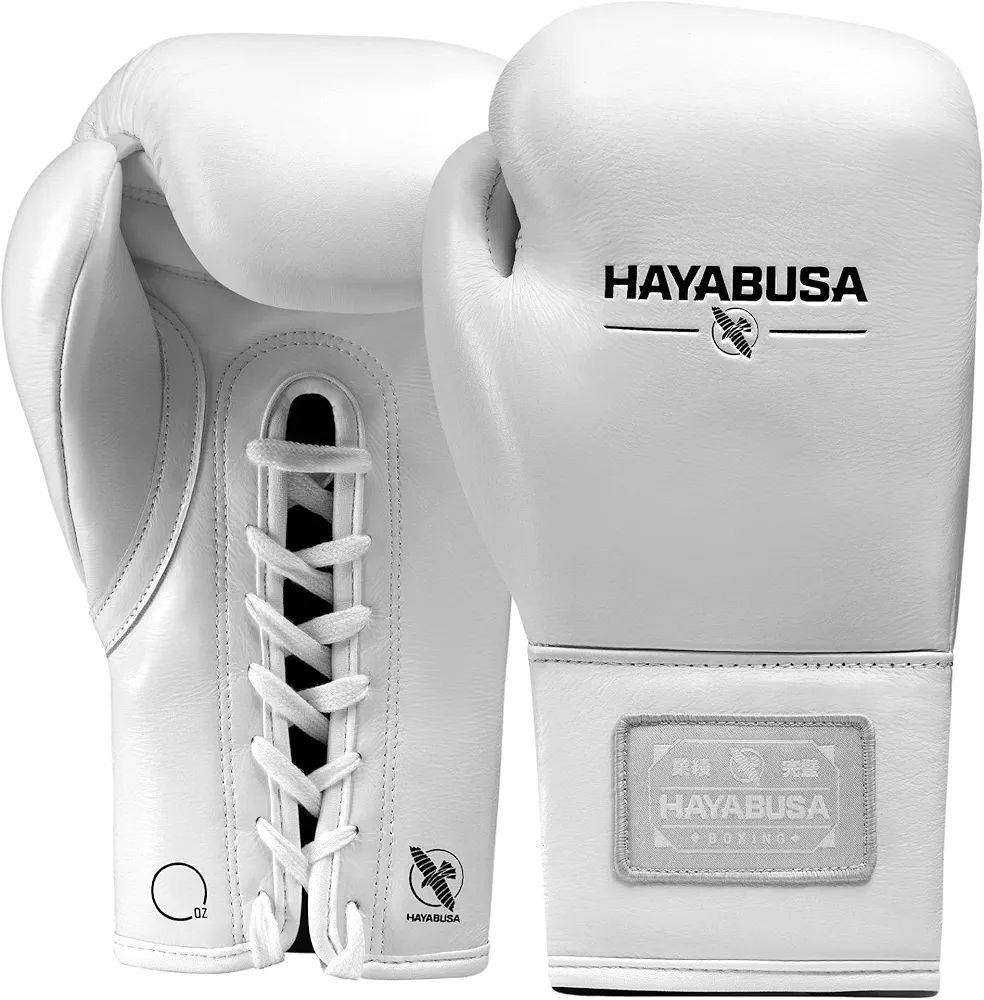Hayabusa Pro Horsehair Fight Boxing Gloves for Men & Women - Layered Horsehair and Foam Knuckle Padding, Top-Grain Cowhide Leather, Lace-Up Closure, Ergonomic Design, for Amateurs & Pros