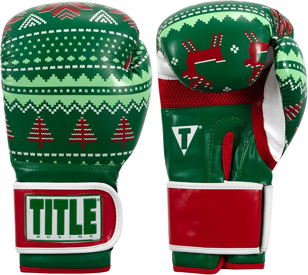 TITLE Boxing Limited Edition Deck The Halls Bag Gloves - Boxing Gloves, Punching Bag Gloves, Kickboxing Gloves, Punching Gloves, Heavy Bag Gloves, Boxing Equipment