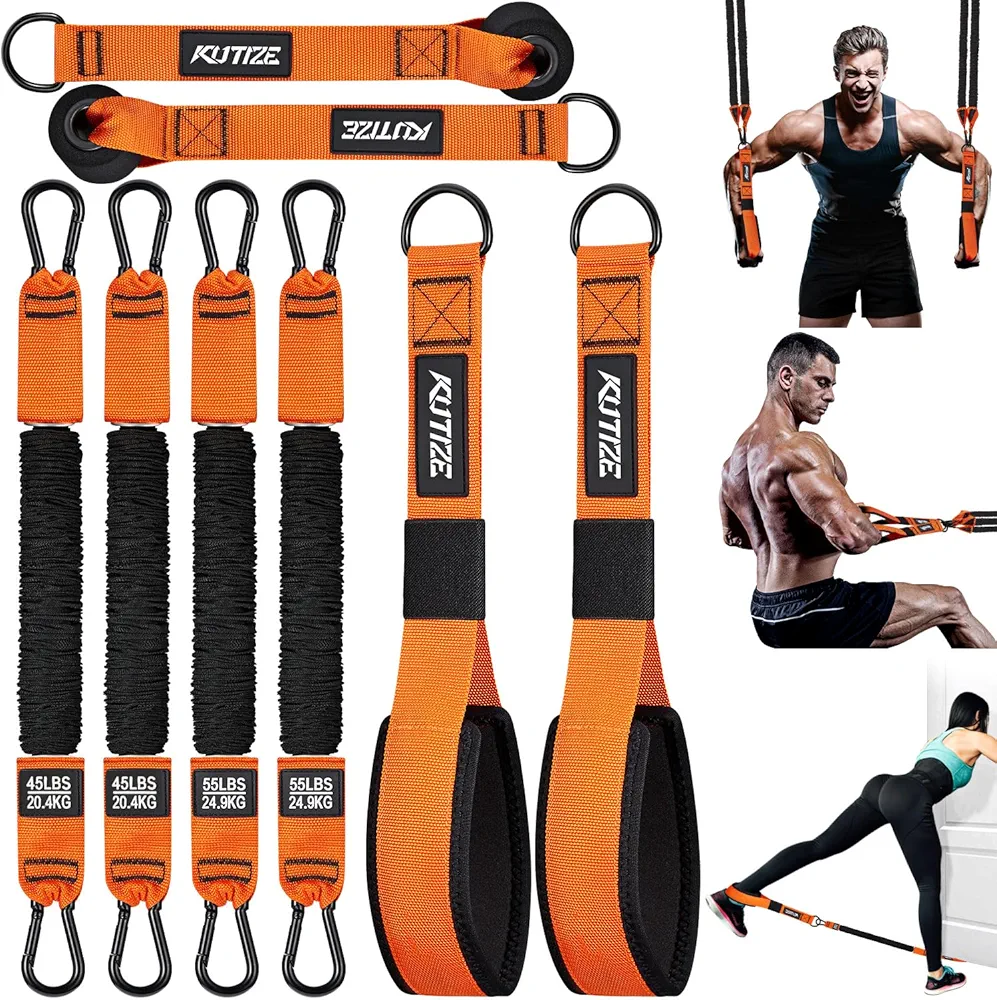 Home Gym Equipment, Workout Equipment Resistance Bands for Push Downs, Seated Rope Rowing, Rope Curl, Sculpt Your Triceps, LAT, Arms, Back, Abs, Shoulder, Workout Bands Set with Handles, Door Anchor