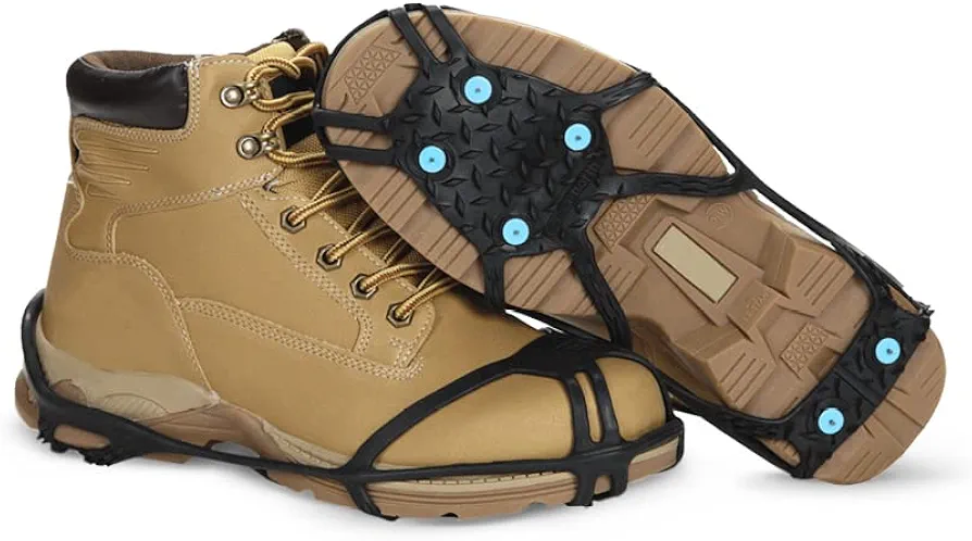 Due North Light Industrial Footwear Traction Aids, Tungsten Carbide Ice Cleat Spikes, Lightweight Full-Foot, Rubber, Unisex, S/M, V3550170-S/M