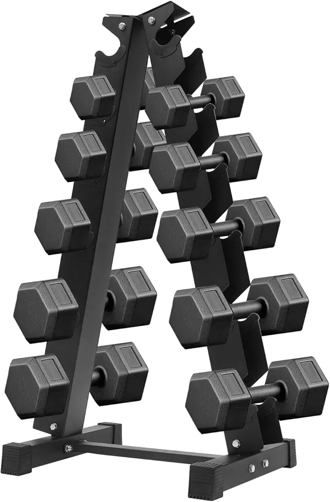 Dumbbell Rack Stand Only, Weight Rack for Dumbbells Compact 6 Tiers A-Frame Home Gym Space Saver 660 LBS Weight Capacity Dumbbells Storage Rack