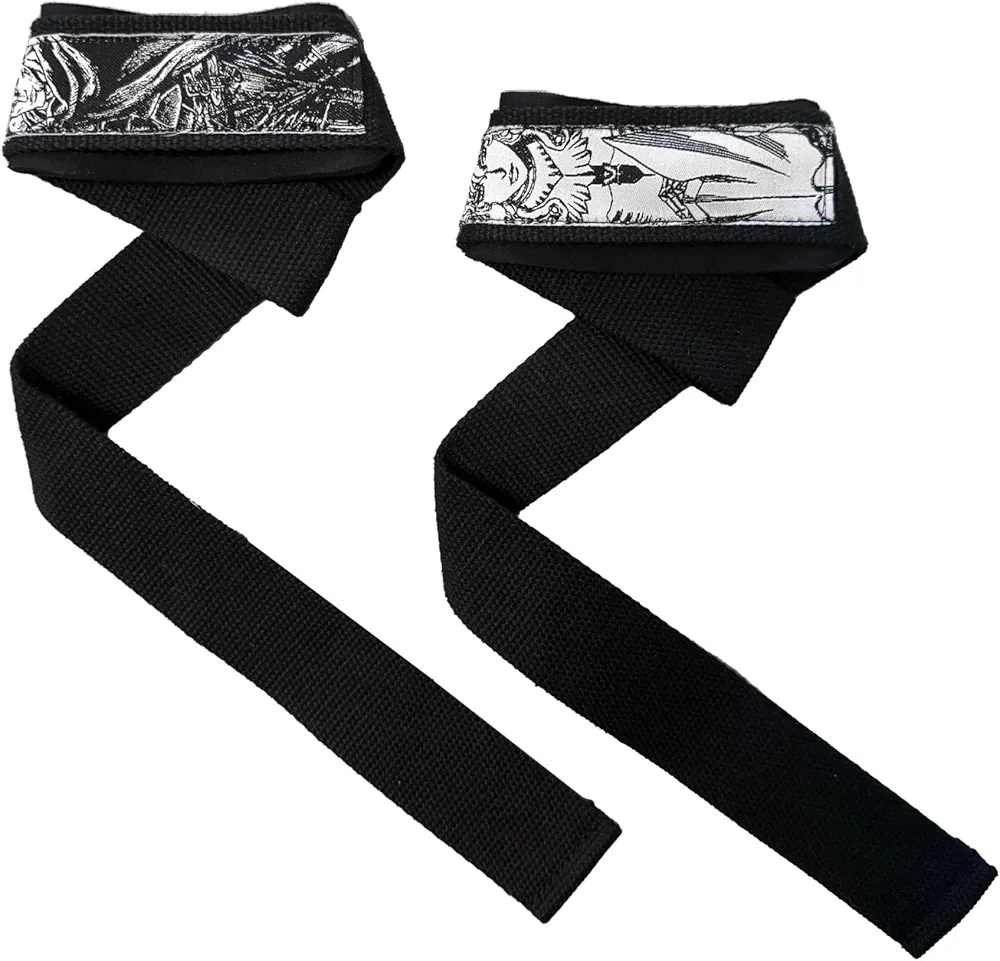 Anime Custom Lifting Straps - Non-Slip Gym Wrist Support for Deadlift, Powerlifting & Strength Training - Cool Anime Design for Fitness Enthusiasts and Anime Lovers, Men & Women, Berserk, Guts & Griffith
