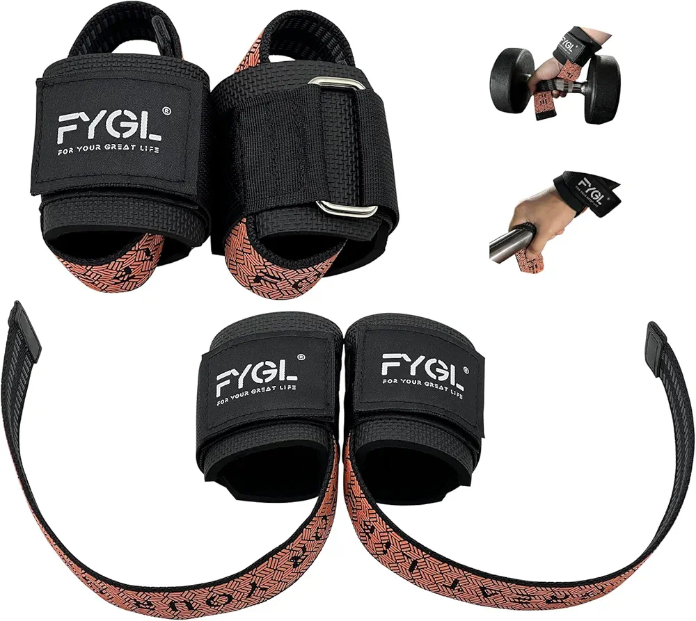Cotton Lifting Wrist Straps for Weightlifting with Wrist Support, Neoprene Padded and Dual-Side Grip Options, Bodybuilding, Powerlifting, Deadlifts & Strength Training (Pair)