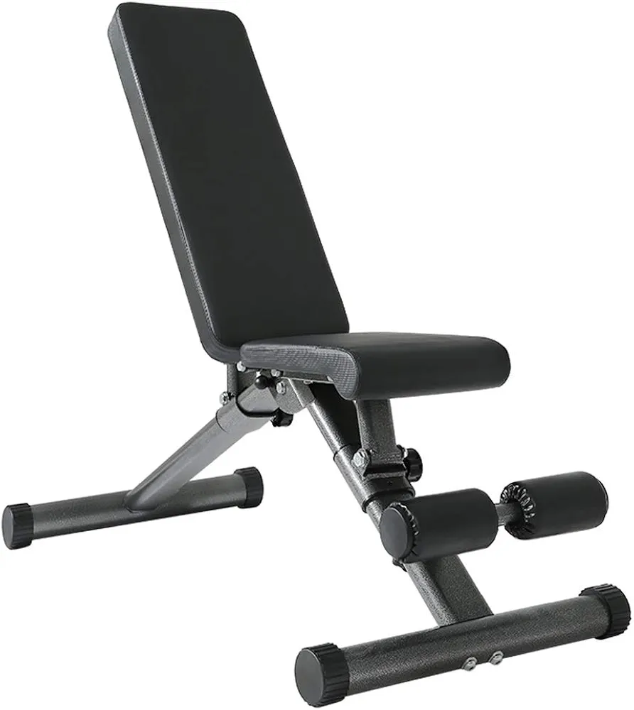 Weight Bench, Adjustable Home Foldable Dumbbell Bench Press Flat Sit-up Training Chair Fitness Equipment (Color : Black)