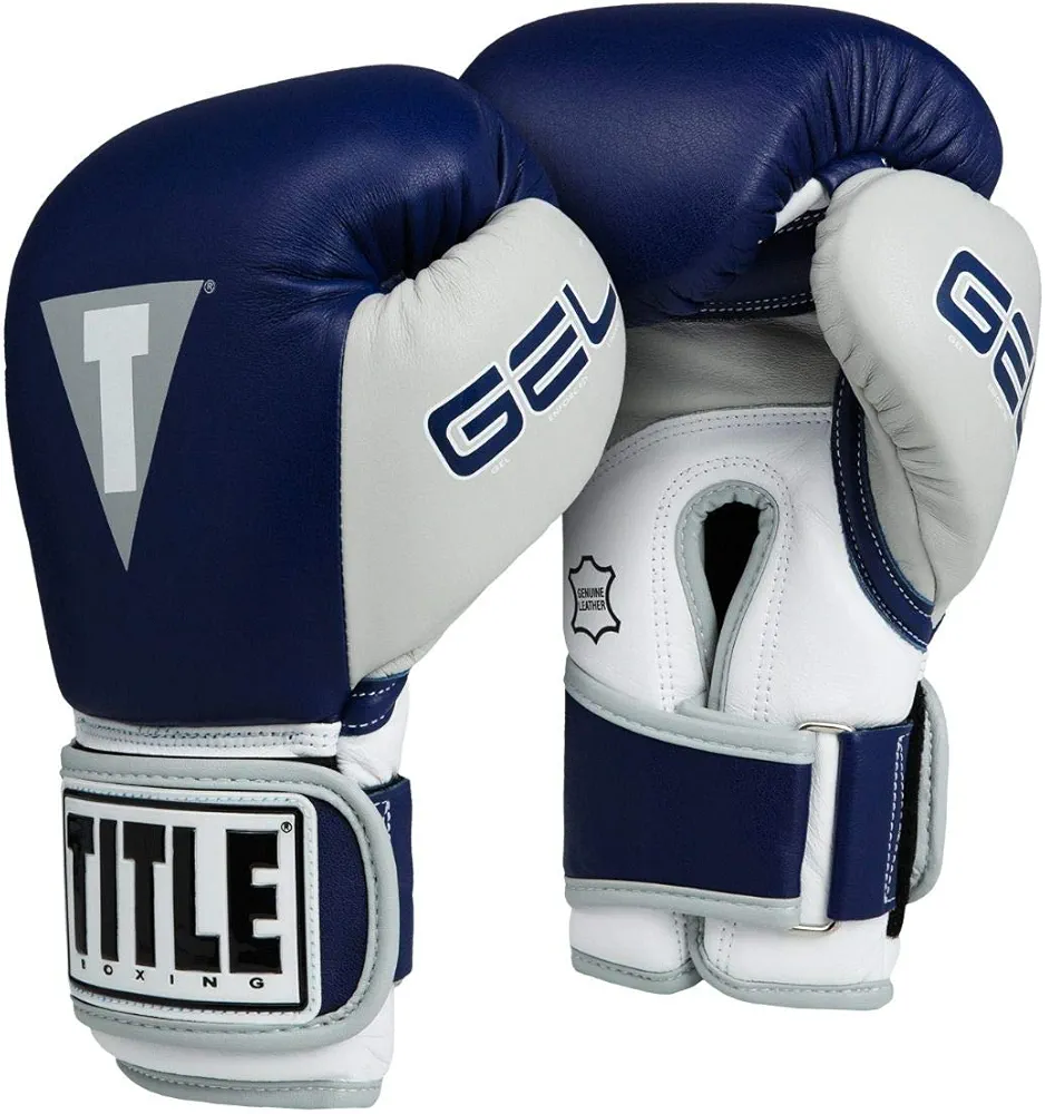 Title Boxing Gel World V2T Bag Gloves, Navy/Grey/White, Large