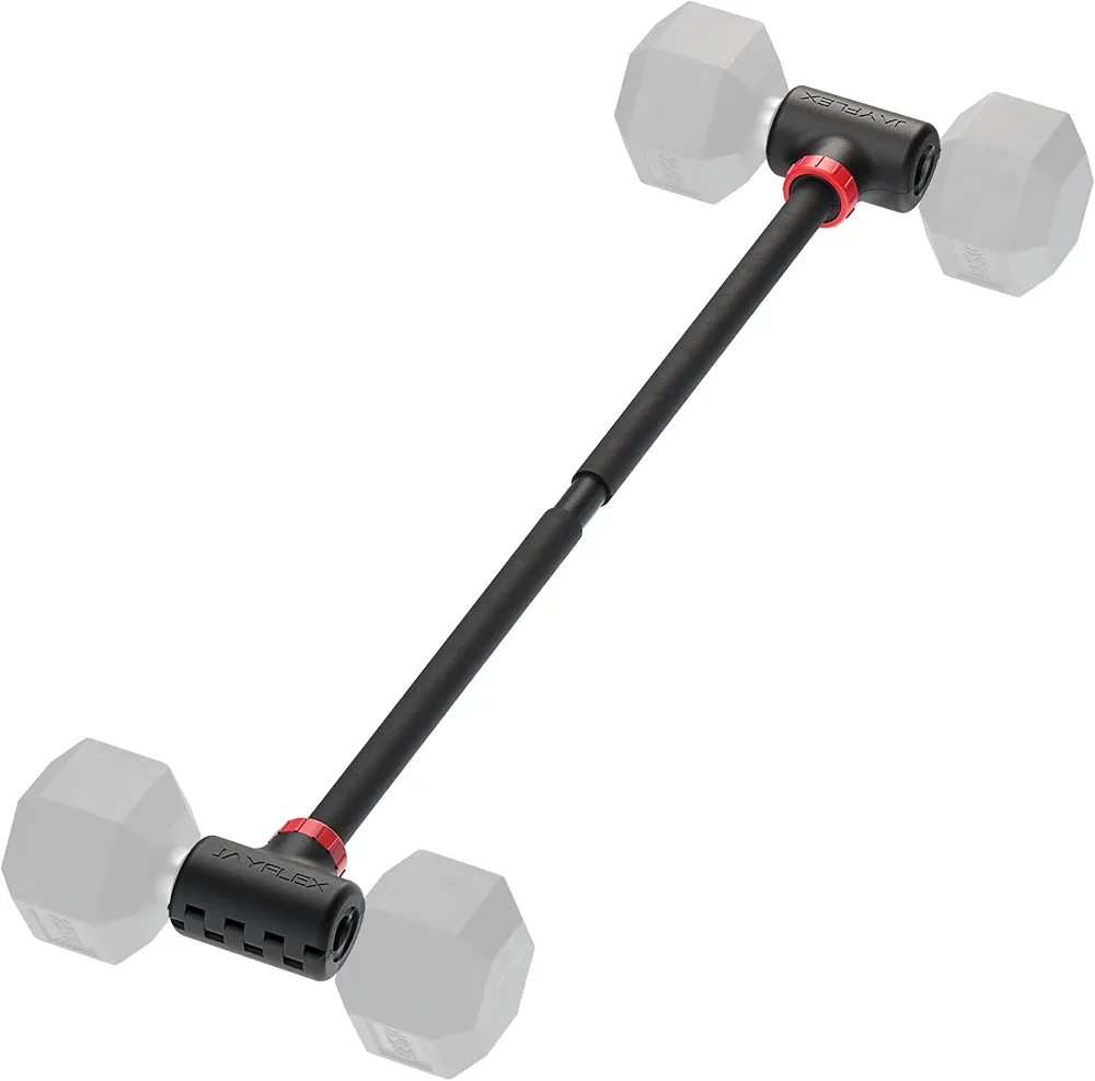 Jayflex Hyperbell Dumbbell Converter - Convert Dumbbells to Barbell Set and Kettlebell for Home Fitness - Adjustable & Up to 200 lb Capacity Weight Barbell for Weight Lifting