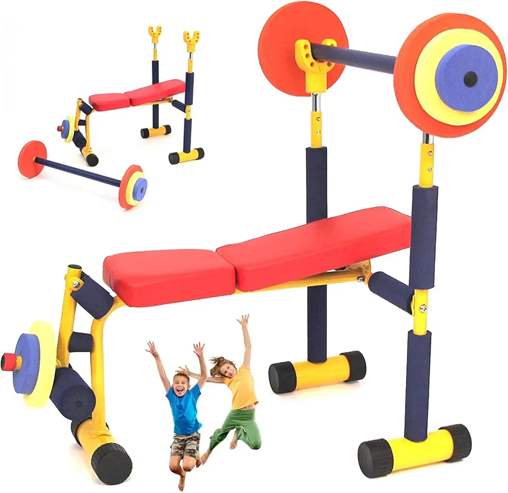 Kids Barbell Dumbbell Weight Set, Fitness Exercise Equipment for Kids, Mini Exercise Equipment for Arm/Leg Exercise, Beginner Exercise, Boys and Girls