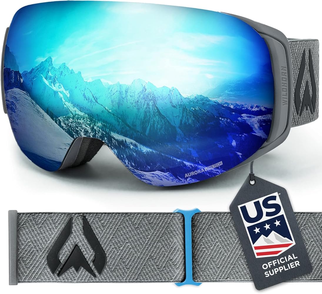 Wildhorn Roca Ski Goggles Men Women Anti-Fog/Scratch 100% UV-Magnetic Lens-Snowboard Snow Goggles Men Women Adult