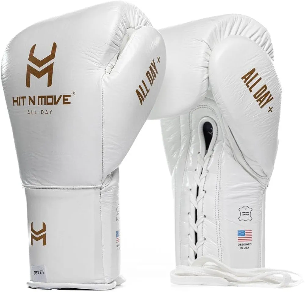 HIT N MOVE All Day Plus Weighted Boxing Gloves Men, Boxing Equipment, Heavy Bag Workout Gloves for Boxing, Kickboxing, Muay Thai, MMA, Training & Sparring, 24 oz 1.5lbs