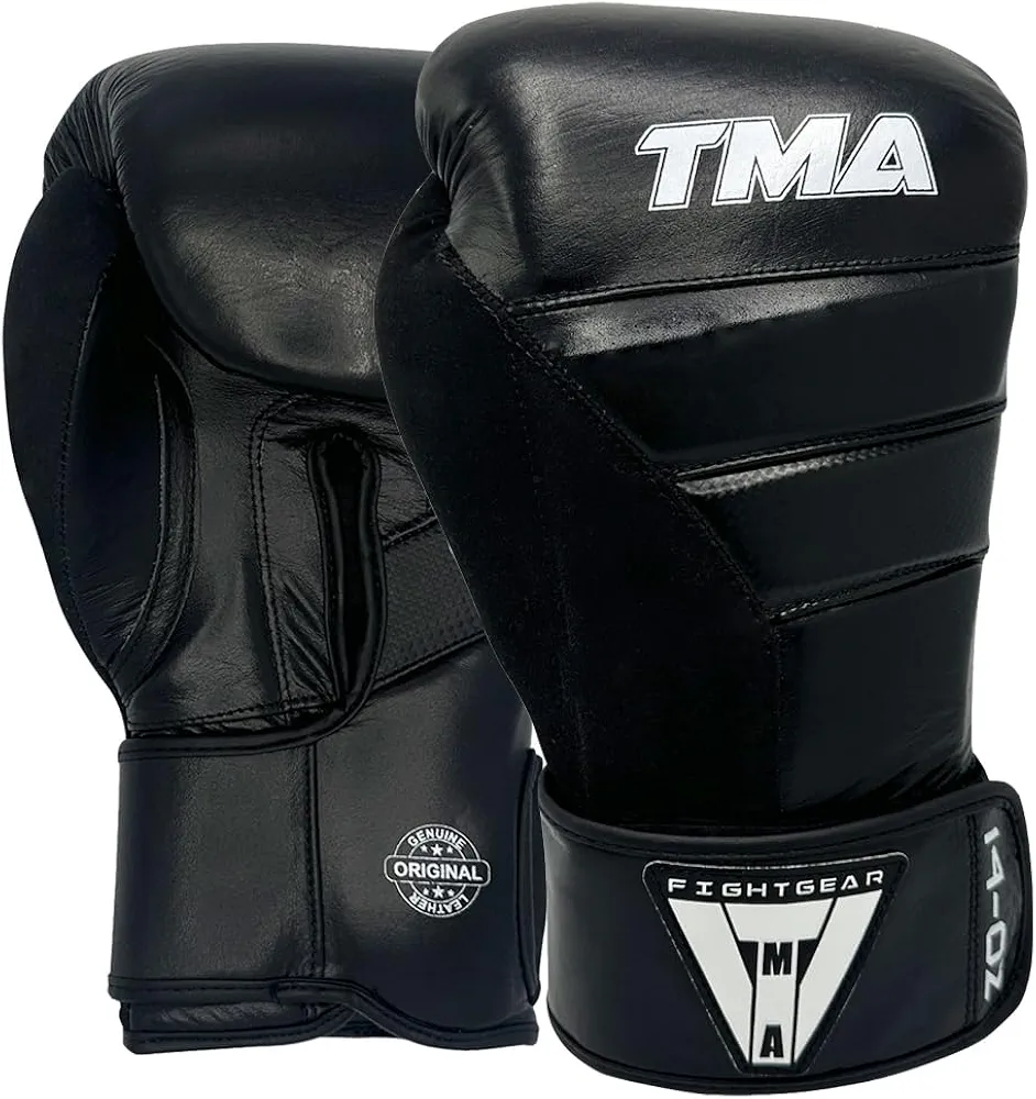 TMA Pro Boxing Gloves for Men and Women Wrist and Knuckle Protection, Dual-X Hook and Loop Closure, Splinted Wrist Support, 4 Layer Foam Knuckle Padding