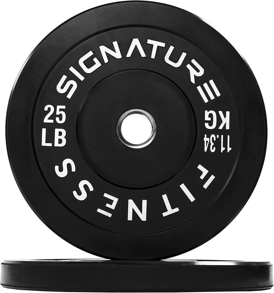 2" Olympic Bumper Plate Weight Plates with Steel Hub, Pair, Updated