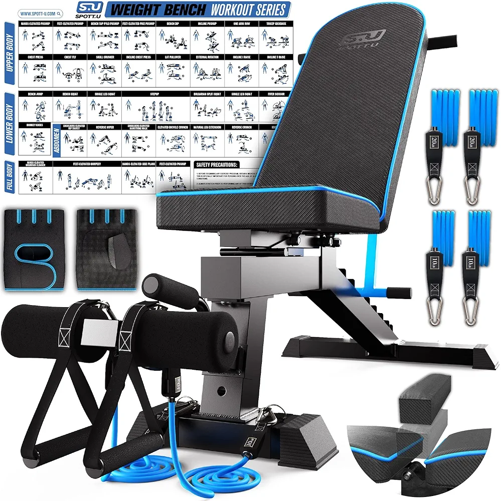 Adjustable Weight Bench Workout Bench Press - Strength Training Benches - Foldable Workout Bench Adjustable - Foldable Weight Bench Adjustable Bench - Exercise Bench Incline Bench - Gym Bench For Home