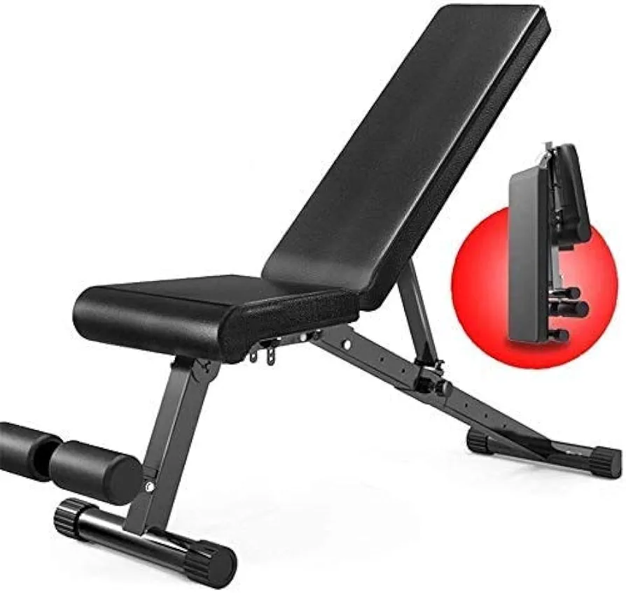 Weight Bench Foldable, Utility Workout Bench Multifunctional Sit Up Incline Abs Benchs, for Weightlifting and Strength Training,Black