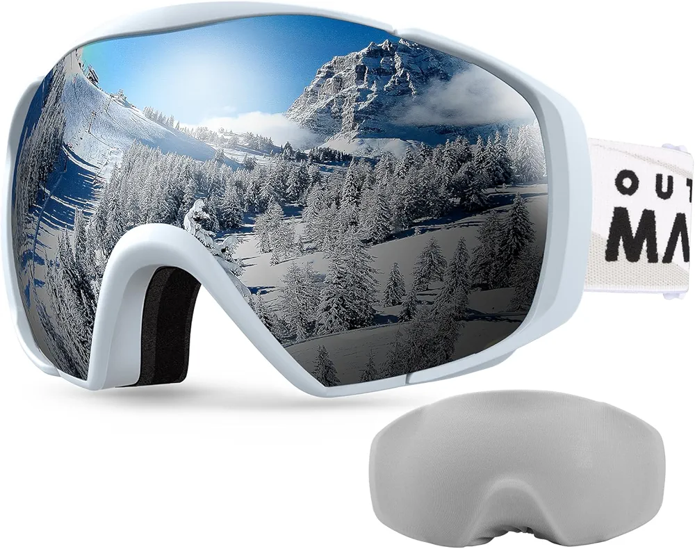 OutdoorMaster Ski Goggles with Cover Snowboard Snow Goggles OTG Anti-Fog