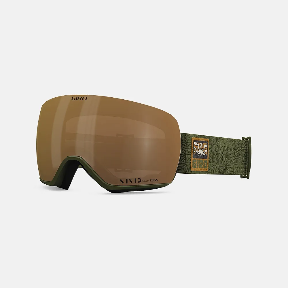 Giro Article Asian Fit Ski Goggles - Snowboard Goggles for Men - Trail Green Adventure Grid Strap with Vivid Petrol/Vivid Infrared Lenses
