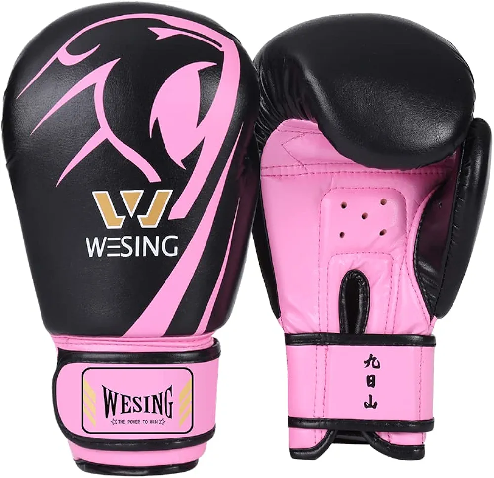 Wesing Kids Professional Boxing Gloves Men Women Boxing Gloves Kickboxing Sparring Workout Training Gloves for Adult Kid