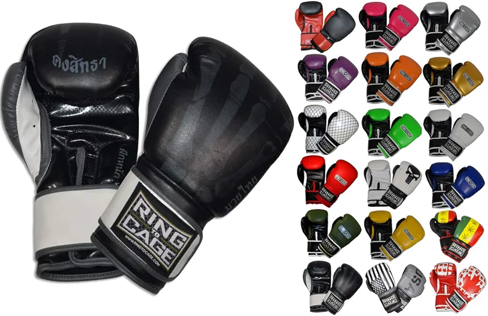 Gym Training Stand-Up Boxing Gloves - X-Ray Printed (16oz-Large)
