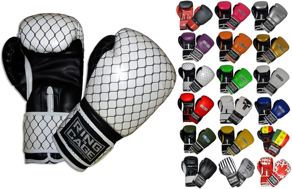 Gym Training Stand-Up Boxing Gloves (Cage Printed, Regular-12oz)