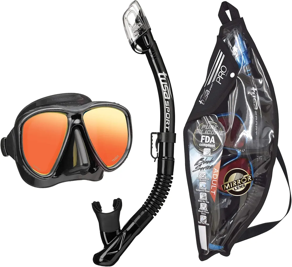 TUSA Sport Adult Powerview Mask and Dry Snorkel Combo