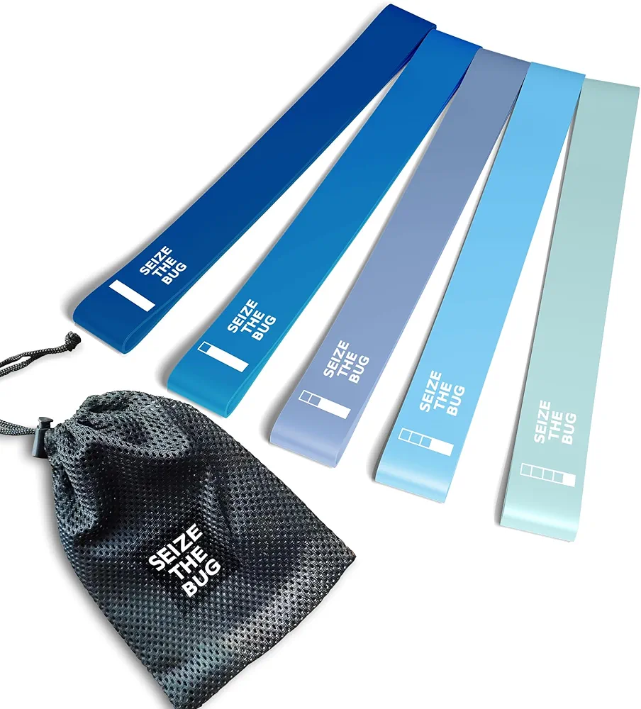 Mini Loop Exercise Resistance Bands, Set of 5. for Physical Therapy, Strength Training, Toning, Yoga, and Pilates