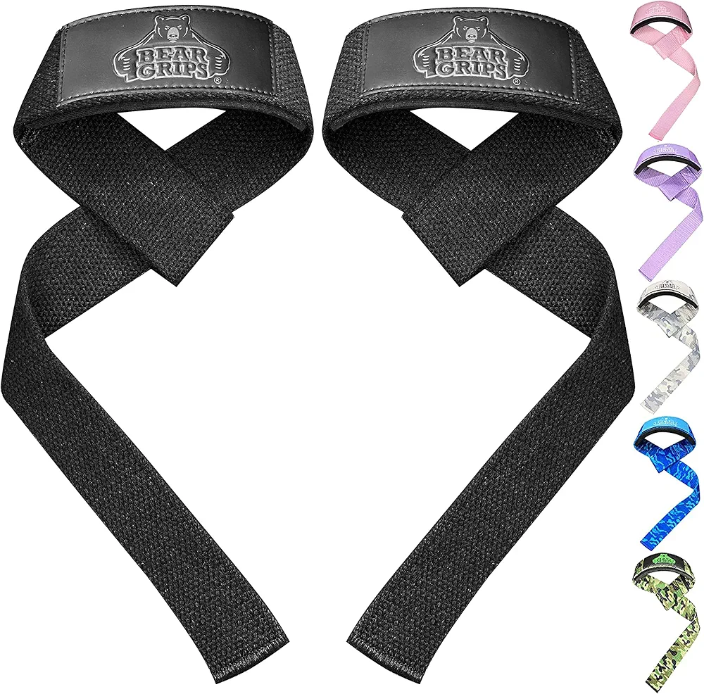 Bear Grips Lifting Straps Gym, Wrist Straps for Weightlifting, Gym Straps, Weightlifting Straps, Deadlift Straps, Weight Lifting Straps for Men, Weight Straps Lifting Women, 2 Lifting Strap