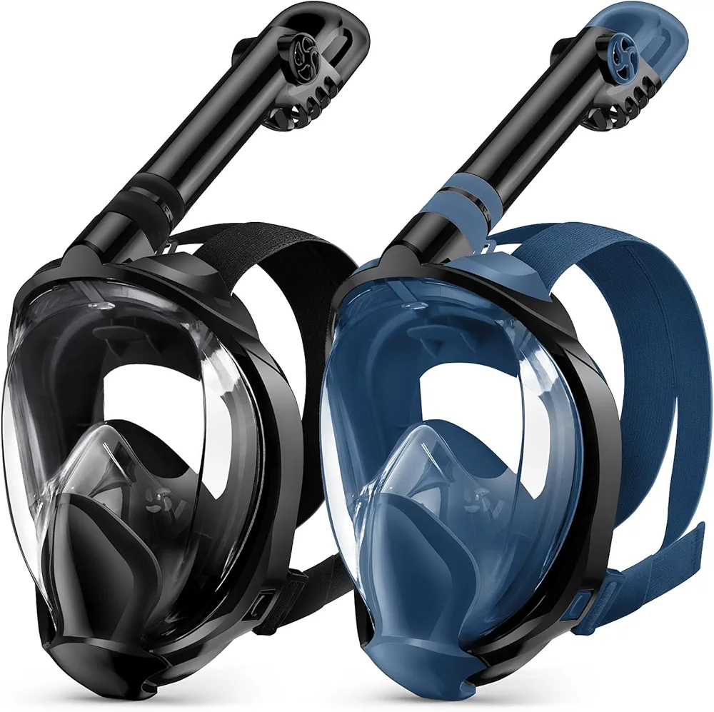 Zenoplige Full Face Snorkel Mask Adults,Dry-Top Snorkeling Gear with Camera Mount,Foldable 180-Degree Panoramic Scuba Mask for Snorkeling Diving Swimming Travel,Snorkel Mask Anti-Fog & Anti-Leak