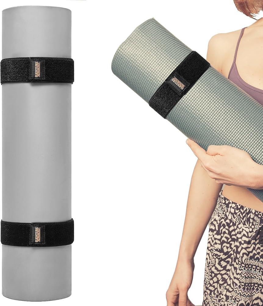 Adjustable Heavy-Duty Yoga Mat Strap - Elastic Bungee Wrap Organizer for Workout, Exercise, and Pilates Mat Storage