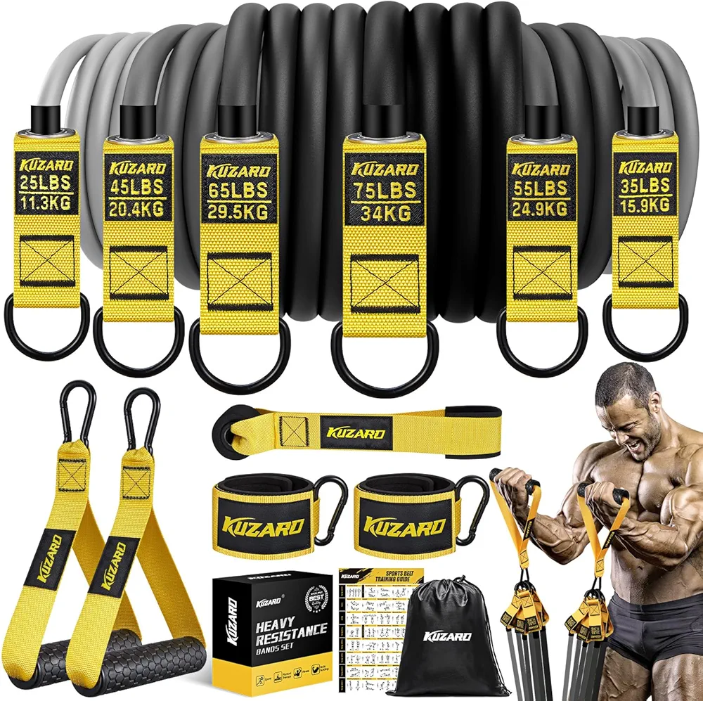 Resistance Bands for Working Out, 300lbs 360lbs Heavy Exercise Bands with Handles, Workout Bands for Men, Weight Bands Set for Muscle Training, Strength, Slim, Yoga, Home Gym Equipment
