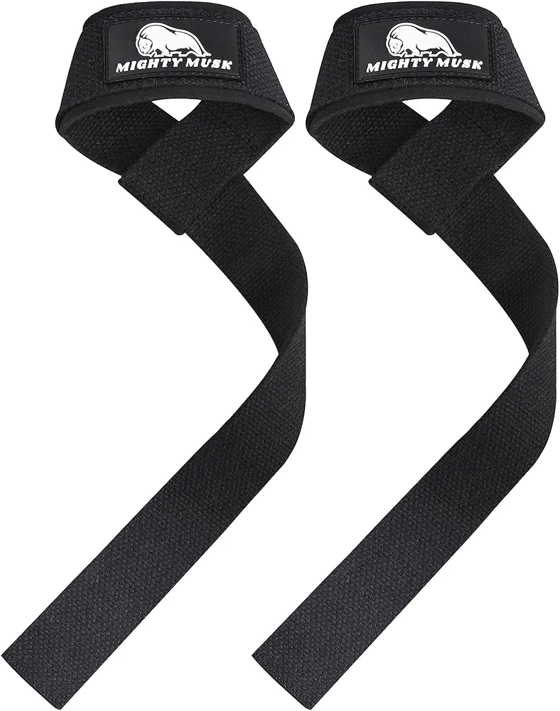 MightyMusk Black Silicon Lifting Straps For Weight Lifting, Bodybuilding, Power Lifting, Strength Training, And Deadlifting Straps, Lifting Straps For Men And Women