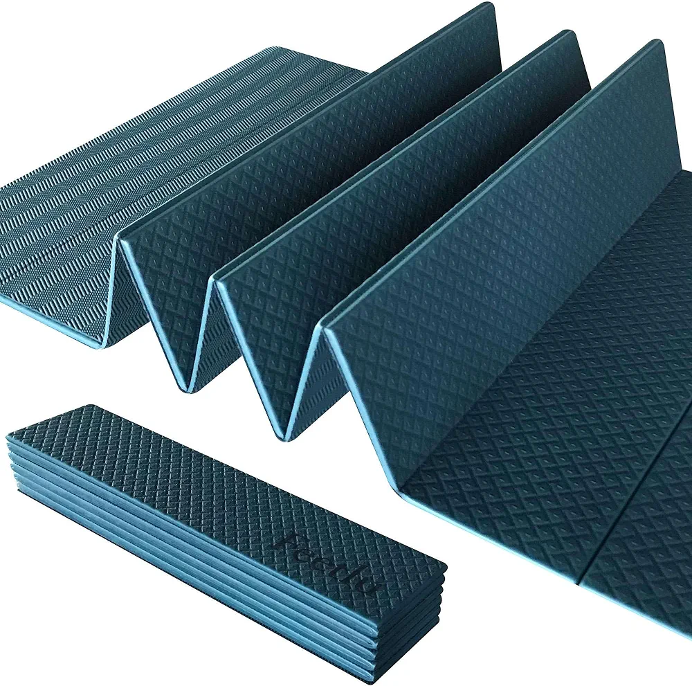 Foldable Yoga Mat - 6mm & 8mm Thick, Large, Lightweight, and Easy to Store - Anti-Slip Folding Exercise Mat for Yoga, Pilates, Home Workouts, and Floor Exercises