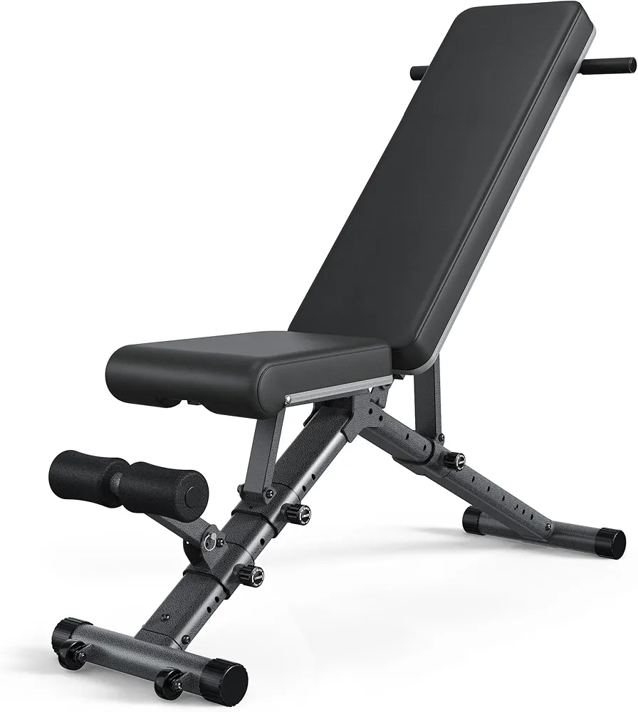 BARWING 90° Adjustable Weight Bench Workout Bench, 1000 LB Heavy Duty Incline Decline Bench for Home Gym, Easy Assembly Foldable Training Lifting Bench, Ultra Short Gap 2024 New Version