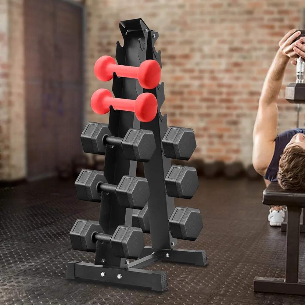 Dumbbell Rack 6 Tier Weight for Dumbbells Compact Dumbell Stand Only Home Gym Stand, Only, A-Frame Space Saver (660 Capacity)