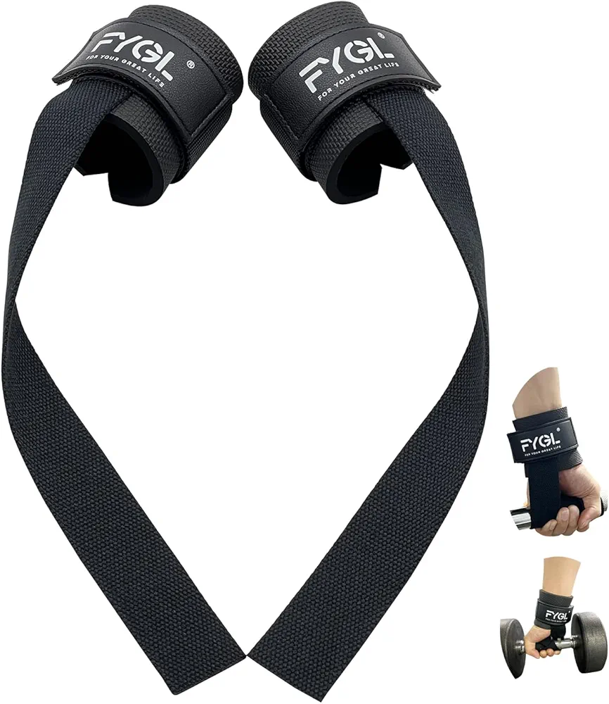 Cotton Lifting-Straps with Neoprene-Padded Wrist-Supports