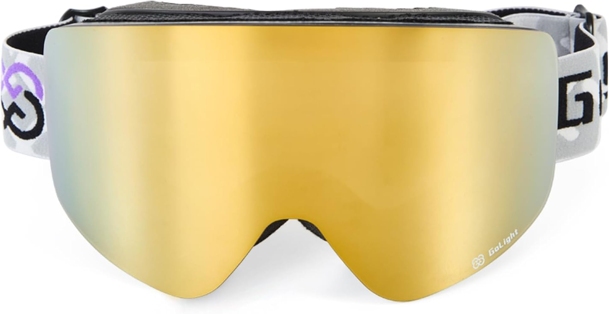 OTG Ski Goggles, Over Glasses Ski Goggles for Men Women, Frameless 100% UV Protection Anti Fog Unisex Snow Winter Goggles, for Snowboarding Snowmobile Skydiving, Full Gold Revo, YG-83