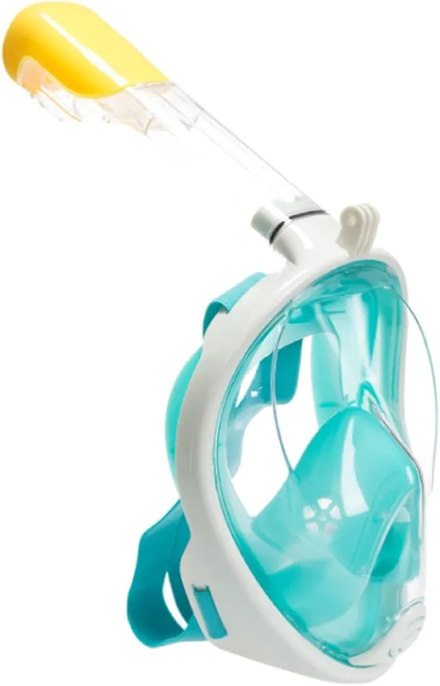 Full Face Snorkel Mask with Detachable Camera Mount, Anti-Fog and Foldable Design, Advanced Breathing System for a Safe Adults/Kids Snorkeling Experience Anti-Fog