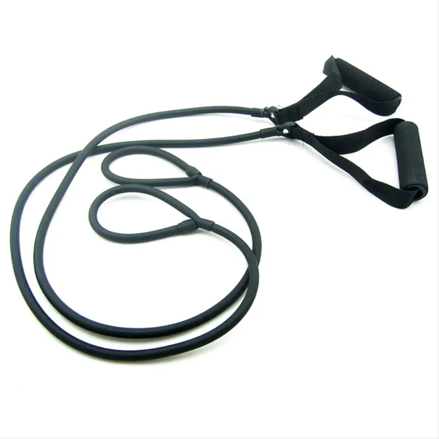 Single Resistance Exercise Band,Tube Resistance Band with Non-Slip and Comfortable Handles, Ideal for Home, Gym, Pilates