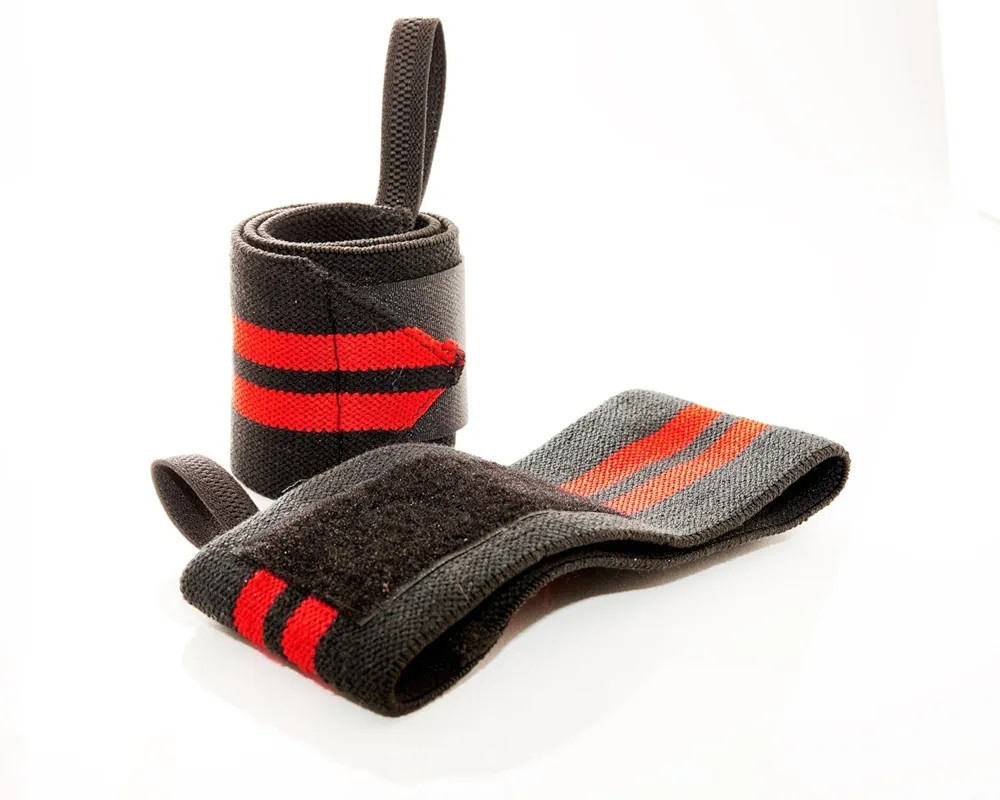 Prime Sports Wrist Wraps Weight Lifting Training Support Cotton Crossfit,Powerlifting Bodybuilding Heavy Duty for Men & Women Wraps Gym Bandage Straps Black/Red 12" with Thumb Loop