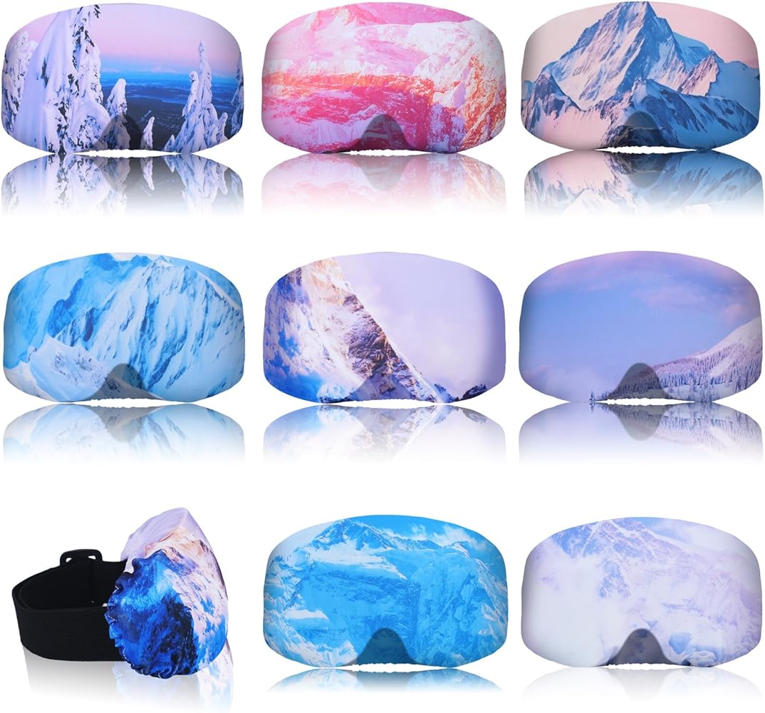 8 Pcs Ski Snowboard Goggle Cover, Protective Goggle Cover Sleeve Anti Scratch Dust Ski Goggle Cover Protectors for Men Women Ski Goggles Lens Protection Travel Supplies