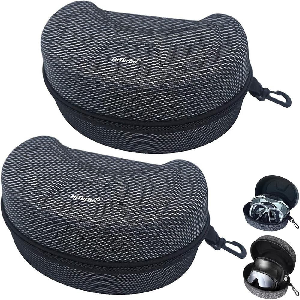 Hiturbo Ski Goggles Hard Case, EVA Snowboard Goggles Box, Diving Mask Protection Carrying Case for Snow & Water Sport